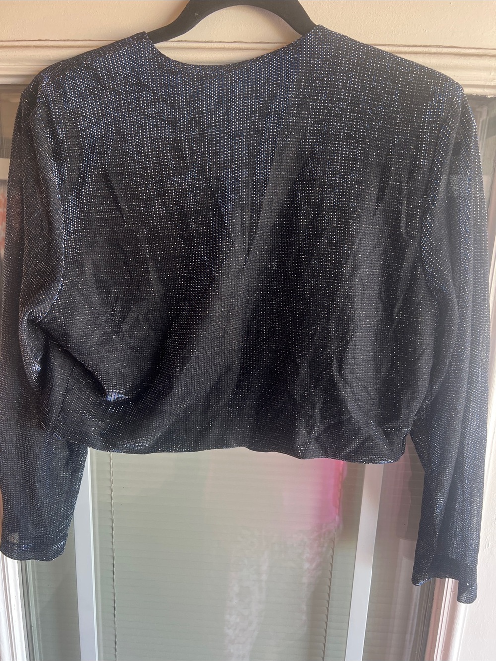 Onyx Nite Black Sparkle Cropped Blazer - Picture 2 of 8